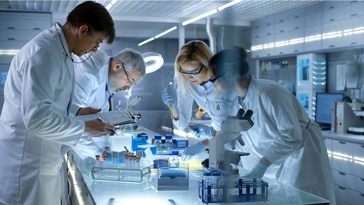 Research staff at work in a laboratory