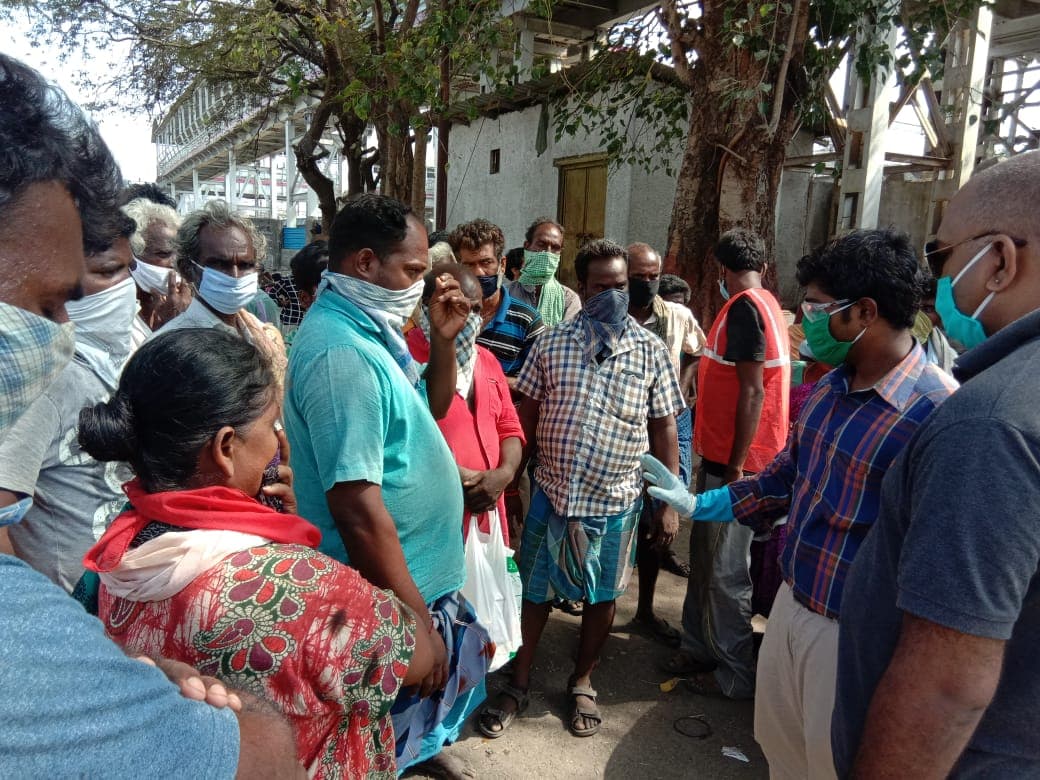 Residents waiting to be seen at a Foundation medical camp