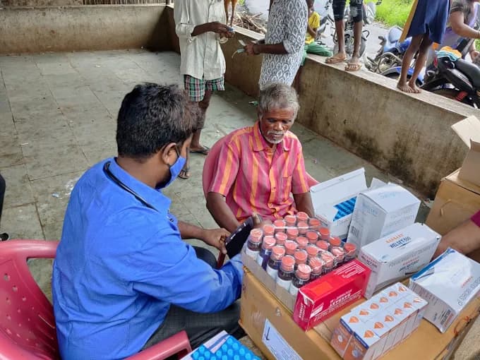 Supplies being prepared for distribution